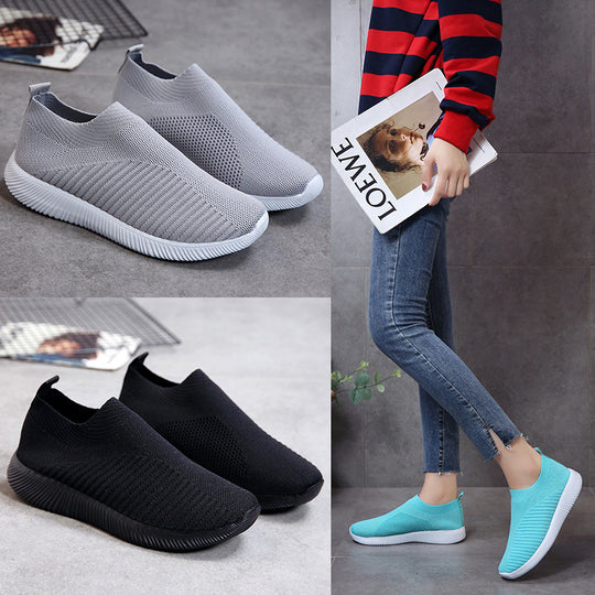 Damen Atmungsaktive Slip-On Sneaker mit flexibler Sohle EB