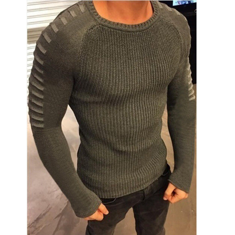 Herren stylischer Feinstrickpullover mit modischen Kontraststreifen EB