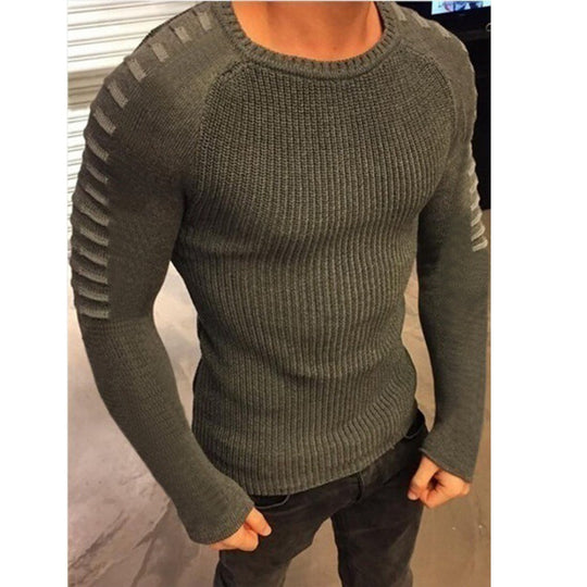 Herren stylischer Feinstrickpullover mit modischen Kontraststreifen EB