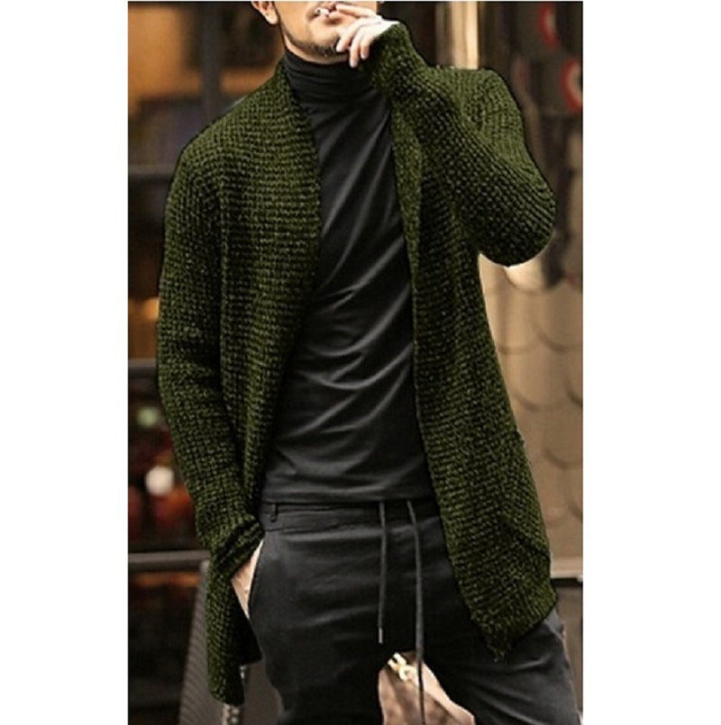 Herren eleganter Strickcardigan mit offener Front und lässigem Schnitt EB