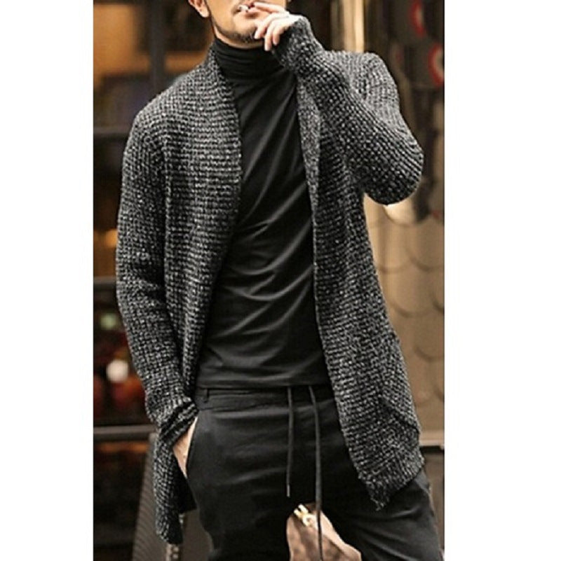 Herren eleganter Strickcardigan mit offener Front und lässigem Schnitt EB