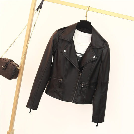 Damen Bikerjacke mit asymmetrischem Reißverschluss und dekorativen Nieten EB