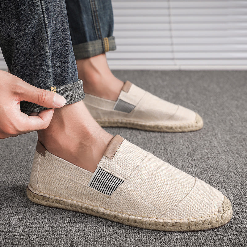 EB | Boss Stilvolle Handgemachte Leinwandstrohschuhe Sommer-Chic