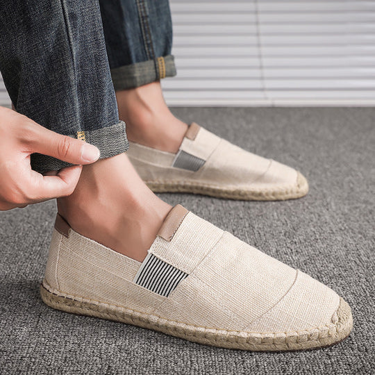 EB | Boss Stilvolle Handgemachte Leinwandstrohschuhe Sommer-Chic