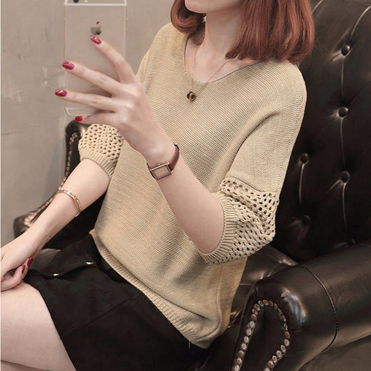 Damen Strickpullover mit dekorativen Lochmustern und lässiger Passform EB