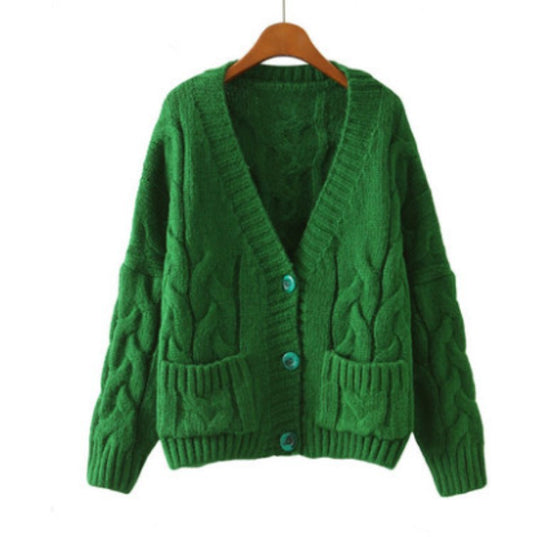 Damen Strickjacke im Oversized-Stil mit Kabelstrickmuster EB