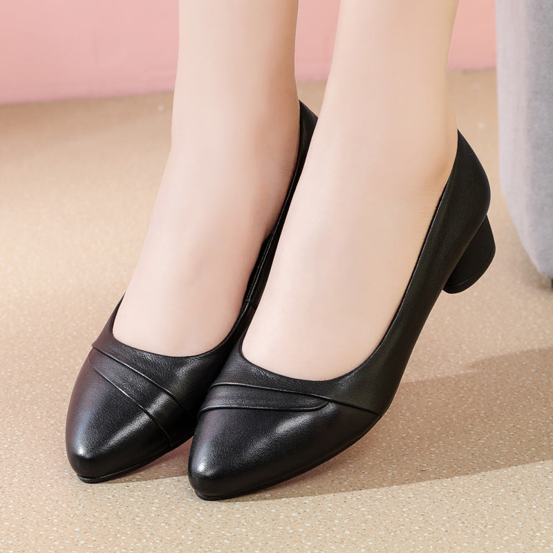 Damen Elegante Pumps mit modischem Rüschendetail und komfortablem Blockabsatz EB