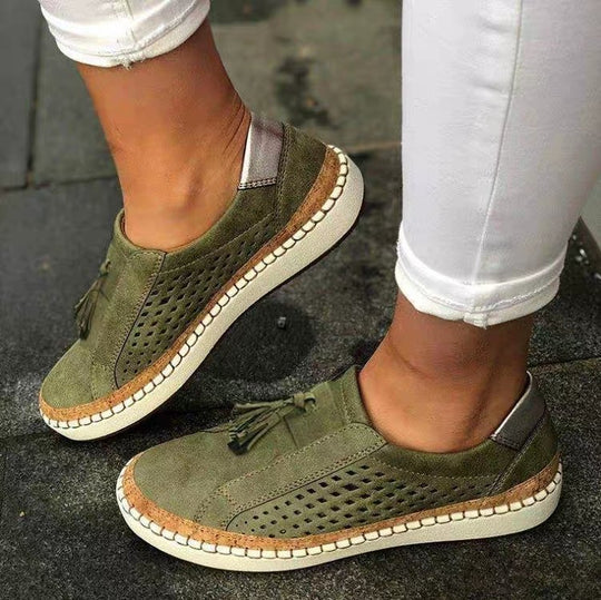 Damen Sportliche Sneaker mit atmungsaktivem Obermaterial und modischem Tassel-Detail EB