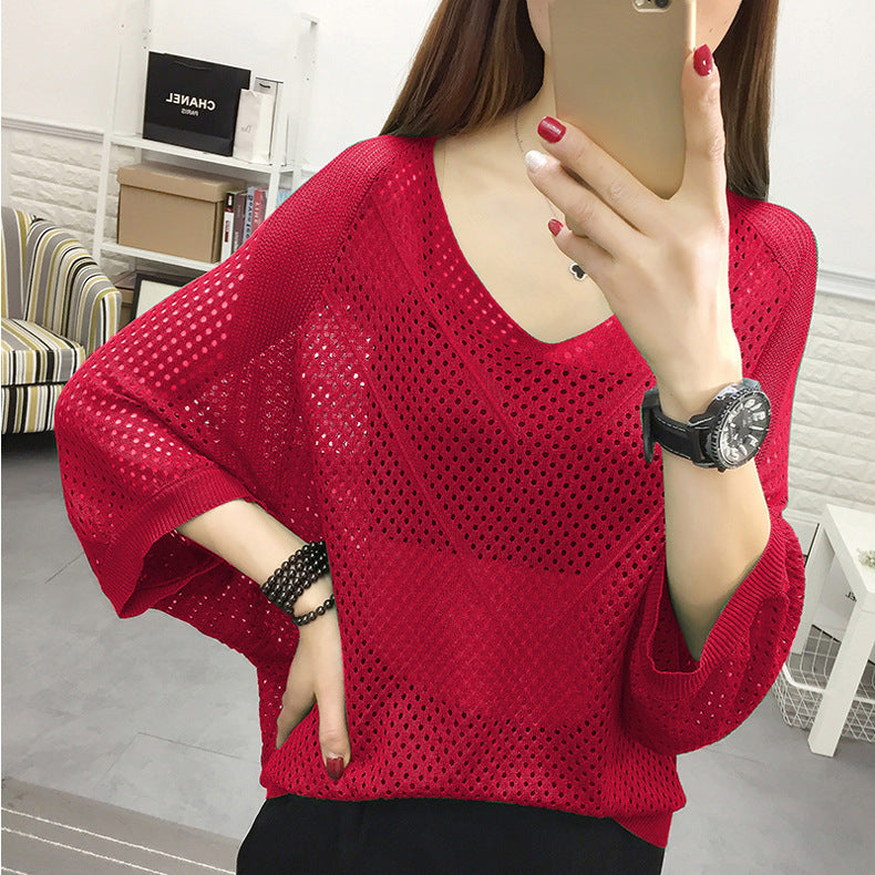 Damen luftige Strickbluse EB