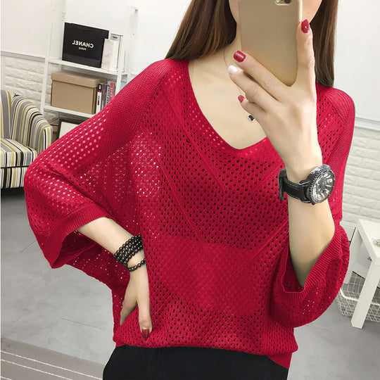 Damen luftige Strickbluse EB