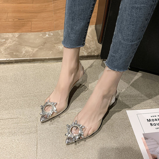 Damen Elegante Slingback-Pumps mit funkelndem Schmuckdetail EB