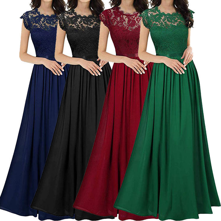EB | Chiffon Brautjungfernkleid mit Herz Ausschnitt, Fußlänge
