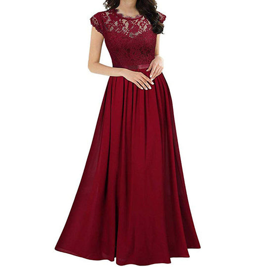 EB | Chiffon Brautjungfernkleid mit Herz Ausschnitt, Fußlänge