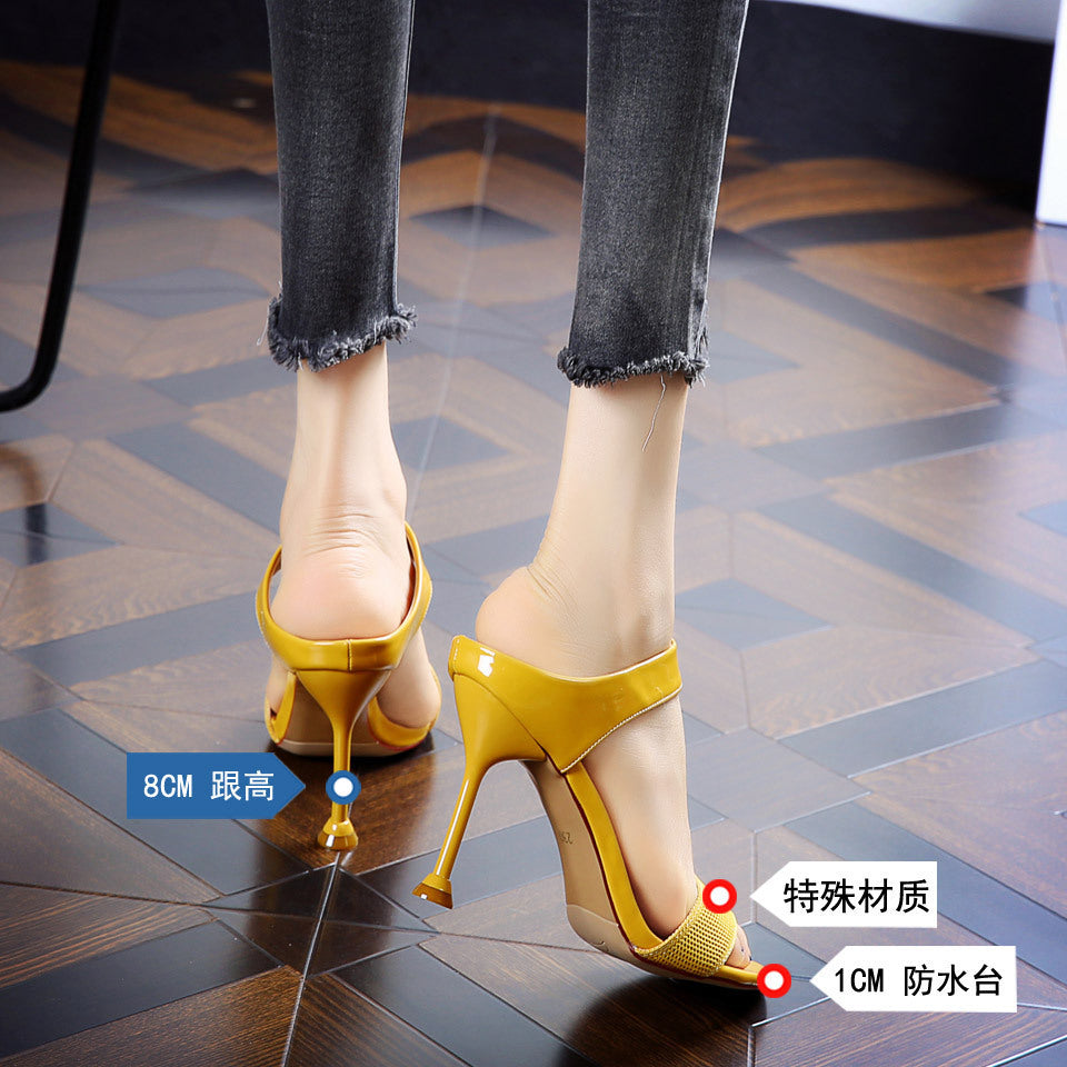 Damen elegante Slingback Sandalen mit stylishen Riemen und hohem Absatz EB