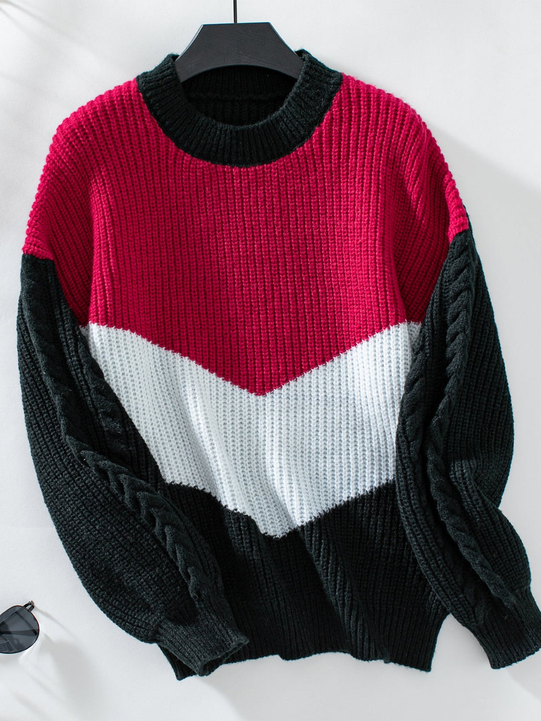 EB | Strickpullover mit Farbblocken Weicher Strick Elegantes Design