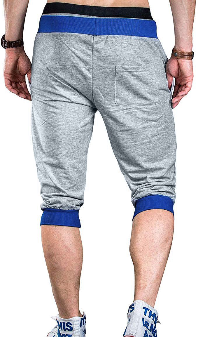 Herren Sportliche Capri-Hose mit elastischem Bund und modischen Kontrastakzenten EB
