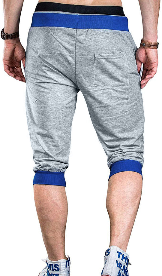 Herren Sportliche Capri-Hose mit elastischem Bund und modischen Kontrastakzenten EB