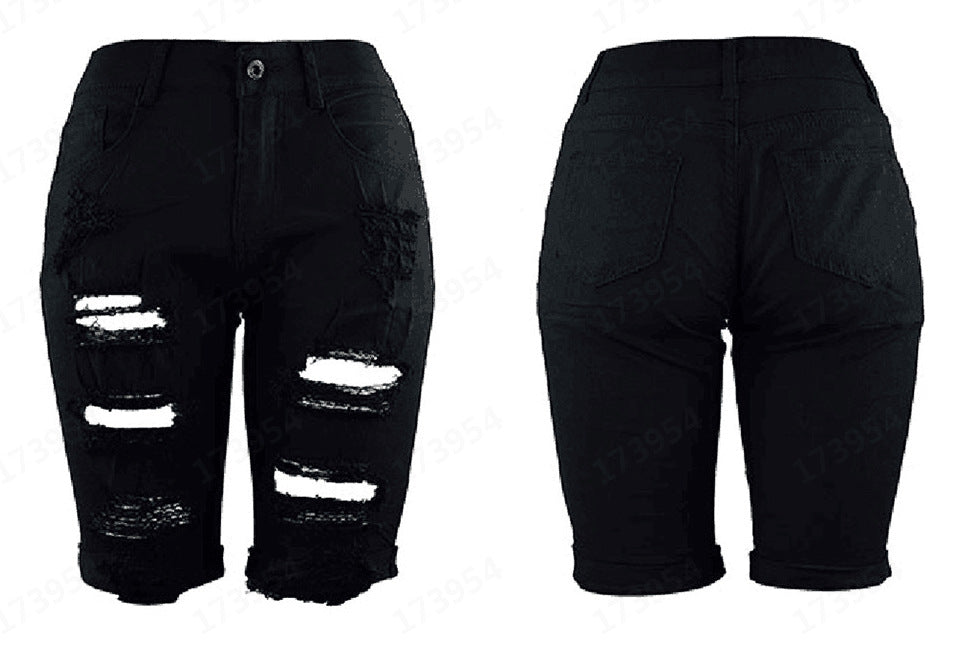 Damen Destroyed Denim-Hose mit lässigem Schnitt und modischen Rissdetails EB