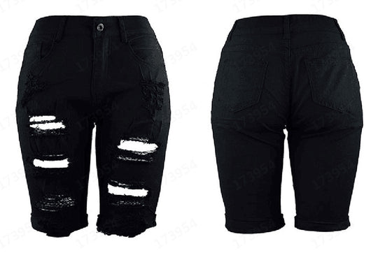 Damen Destroyed Denim-Hose mit lässigem Schnitt und modischen Rissdetails EB