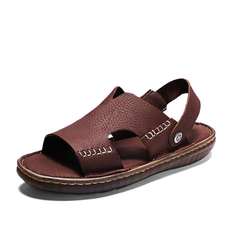 Herren Leder-Sandalen mit ergonomischer Sohle und verstellbarem Riemensystem EB