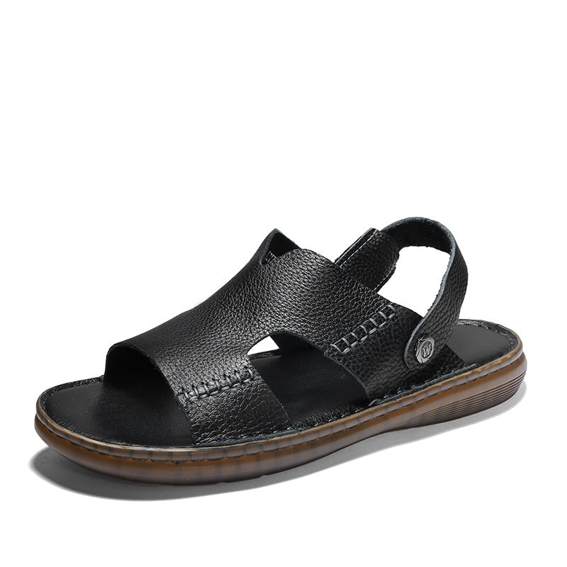Herren Leder-Sandalen mit ergonomischer Sohle und verstellbarem Riemensystem EB
