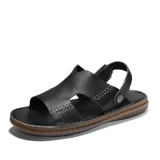 Herren Leder-Sandalen mit ergonomischer Sohle und verstellbarem Riemensystem EB