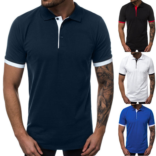 Herren Kurzarm-Polohemd mit kontrastierenden Details und modernem Schnitt EB