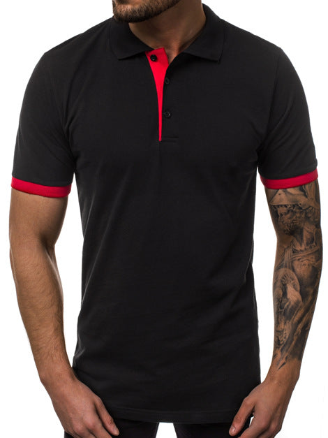 Herren Kurzarm-Polohemd mit kontrastierenden Details und modernem Schnitt EB