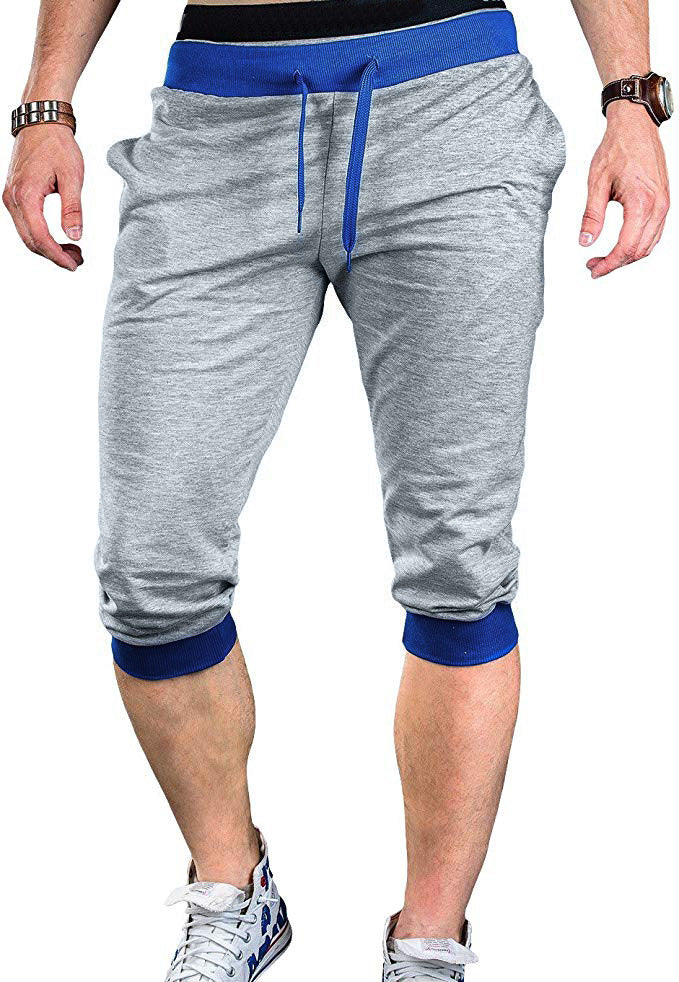 Herren Sportliche Capri-Hose mit elastischem Bund und modischen Kontrastakzenten EB