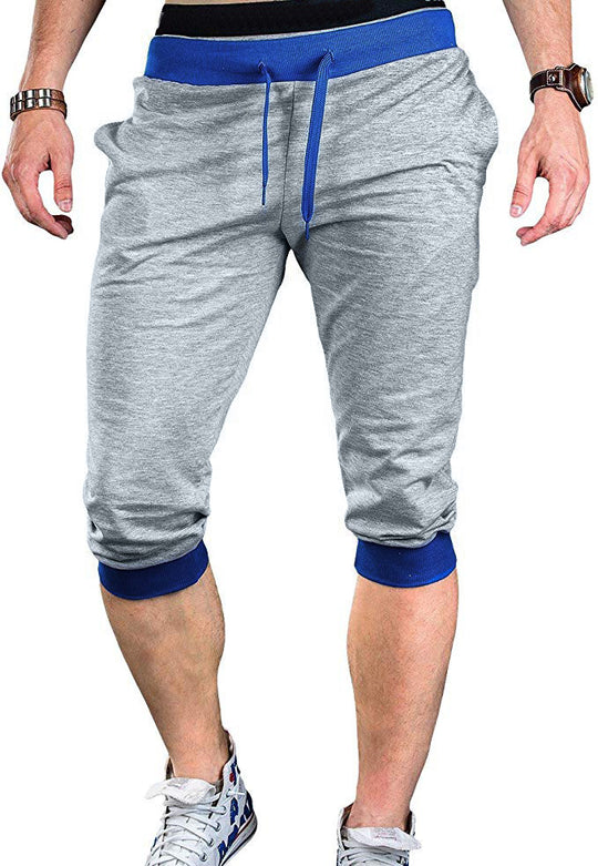 Herren Sportliche Capri-Hose mit elastischem Bund und modischen Kontrastakzenten EB