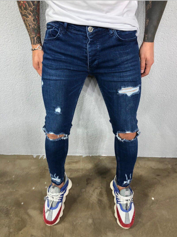Herren Slim Fit Jeans mit Rissdesign EB