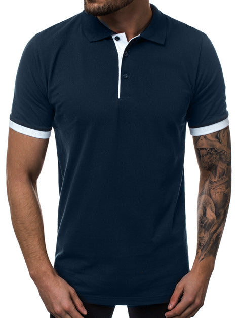 Herren Kurzarm-Polohemd mit kontrastierenden Details und modernem Schnitt EB