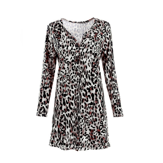 Damen modische Longjacke im tierischen Druckstil EB