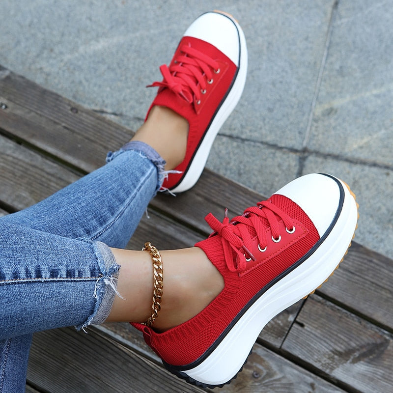 Thora Stilvolle Sneakers mit Dickeren Sohlen und Verstellbaren Schnürsenkeln EB