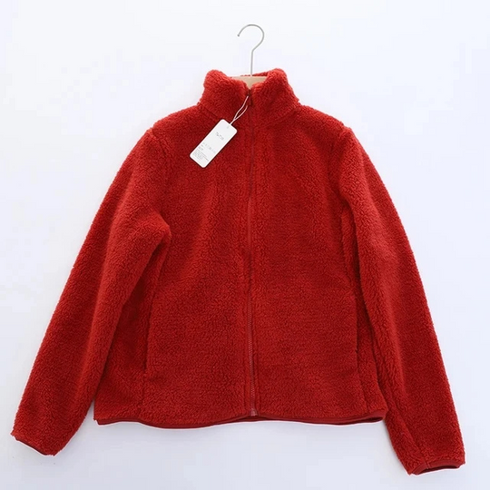 EB | Weiche Sherpa Zip Up Hohe Kragenjacke, Fleeceweste