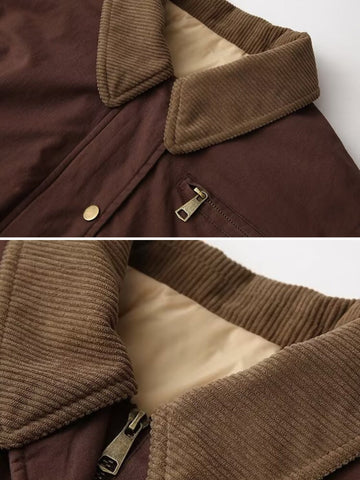 EB | Casual Bomberjacke Cord Kragen Reißverschluss Oberbekleidung