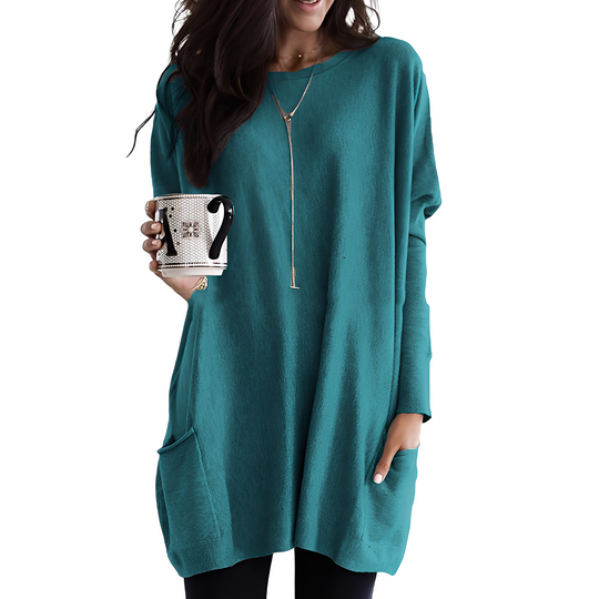EB | Bequemer Langer Damenpullover mit Taschen