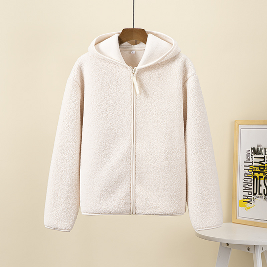 EB | Kapuzenjacke mit Reißverschluss und Weichem Sherpa Stoff, Fleece Weste