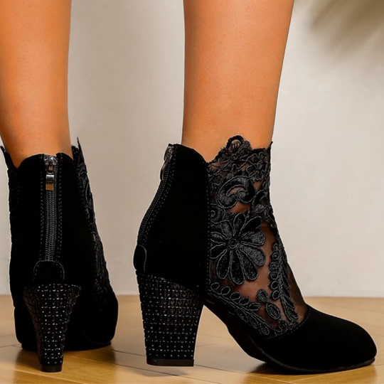EB | Bestickte High-Heel-Stiefel - Trendy Footwear