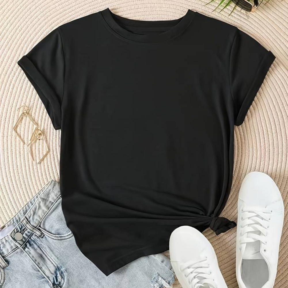 EB | Damen Bequem T-Shirt Rundhals