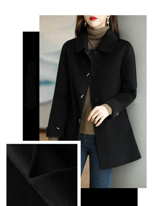 EB | Damen Klassischer Petite Trenchcoat Mit Spitzem Kragen