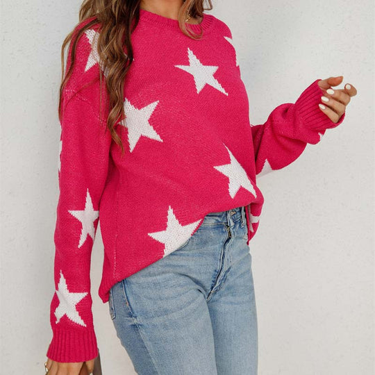 EB | Sternstrickpullover Mit Verspieltem Muster