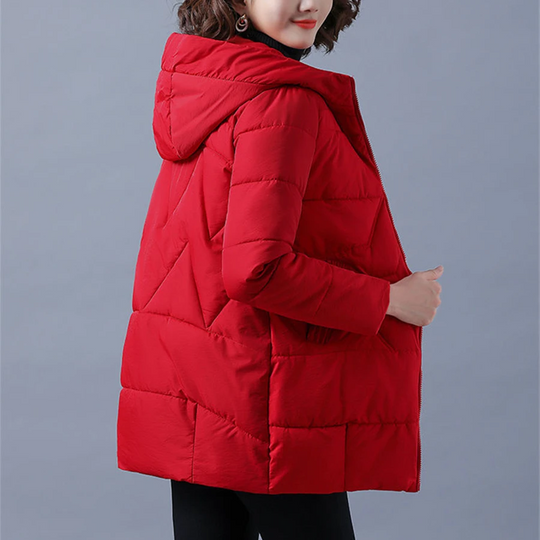 EB | Elegante unifarbene gerippte gesteppte Jacke mit Reißverschluss ideal für Herbst/Winter