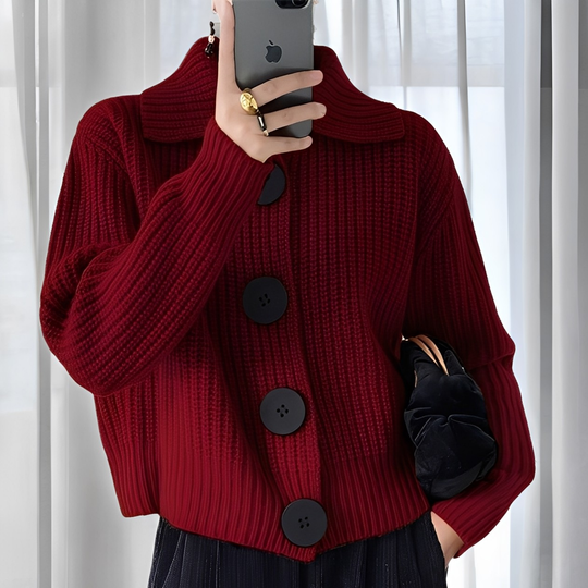 EB | modischer Cardigan mit großen Knöpfen für Frauen
