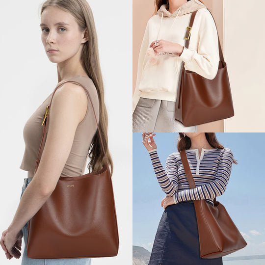 EB | Stilvolle Robuste Braune Geprägte Brusttasche