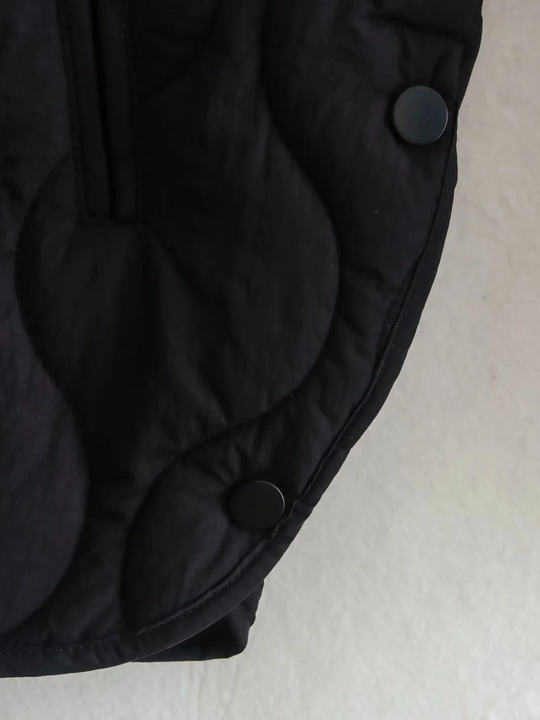 EB | Gepolsterte Jacke Damen, Leichtes Übergröße Modell mit Taschen, Knopfverschluss