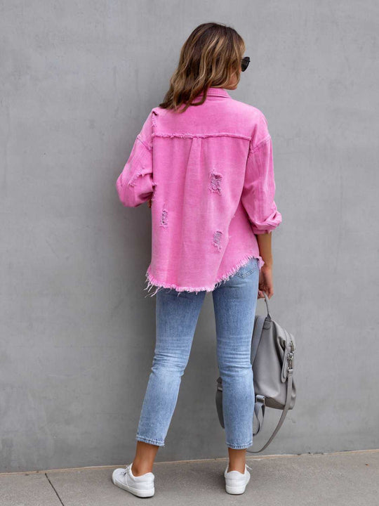 EB | Distressed Drop Shoulder Denimjacke