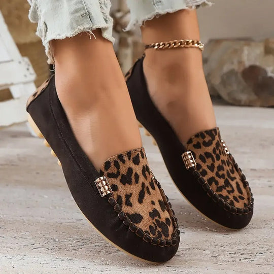 Bequeme Damen-Slipper mit wildem Leopardenprint EB EB