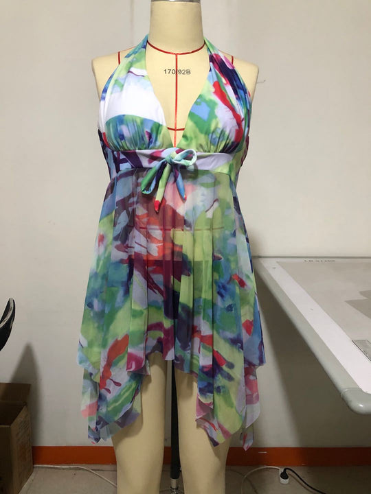 Damen Strandkleid mit floralem Design EB