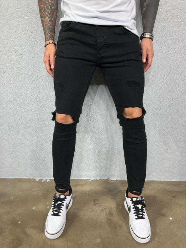 Herren Slim Fit Jeans mit Rissdesign EB
